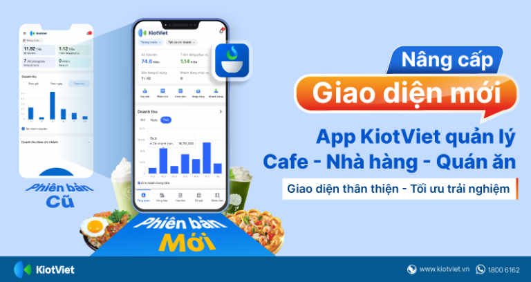 Nâng cấp giao diện mới ứng dụng KiotViet quản lý nhà hàng, cafe ...