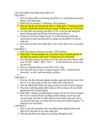 Cau hoitonghop mon thuong mai dien tu | PDF