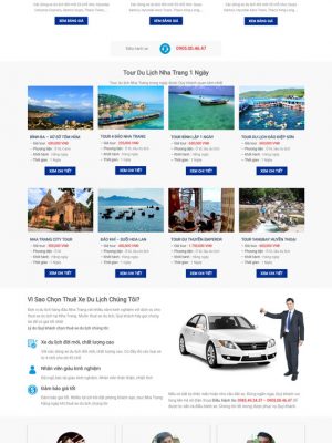 Mẫu thiết kế website cho thuê xe du lịch tại Nha Trang