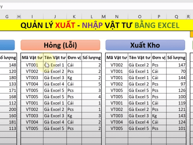 Mẫu File Excel quản lý kho (xuất - nhật - tồn) đơn giản miễn phí