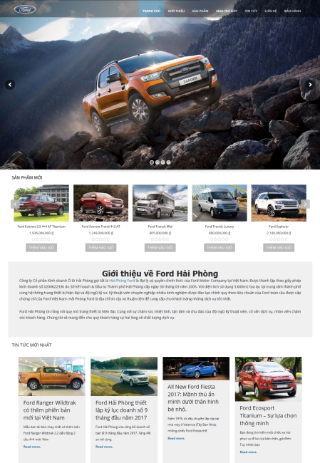 Thiết kế web đại lý ô tô - showroom ô tô