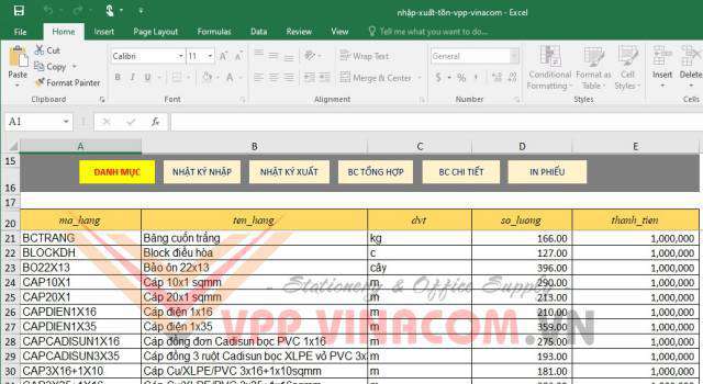Phần mềm quản lý kho miễn phí vĩnh viễn file Excel » Văn Phòng ...