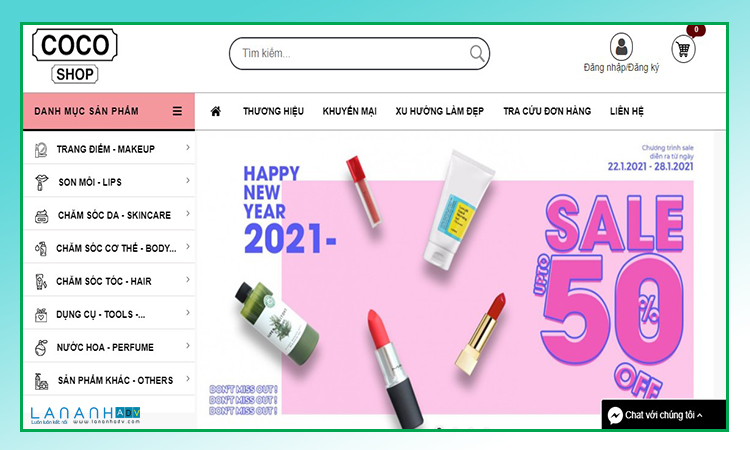 Thiết kế website bán mỹ phẩm chuẩn SEO với nhiều tính năng hấn dẫn