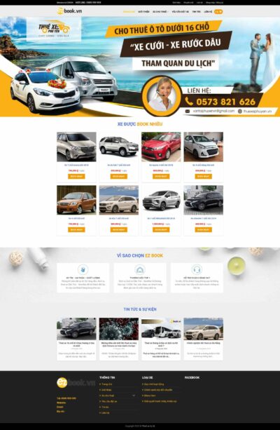 Thiết kế Website Cho Thuê Xe. Theme WordPress Taxi5 Cho Thuê Xe - Taxi