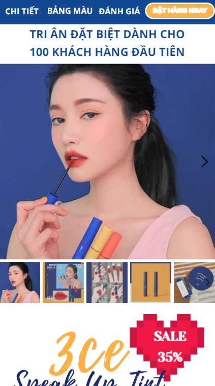 Mẫu Landing Page chạy quảng cáo bán son môi, mỹ phẩm trên Tiktok ...
