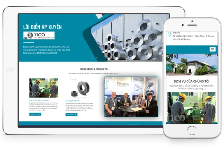 Mẫu website giới thiệu công ty sản xuất lõi biến áp xuyến