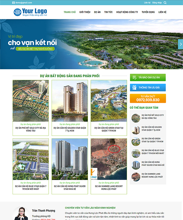 Thiết kế website phân phối dự án bất động sản WordPress - Tam ...