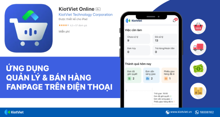 Kiot Online: Ứng dụng quản lý & bán hàng Fanpage trên điện thoại