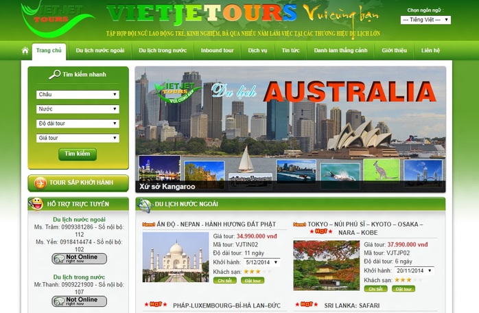 Du lịch dễ dàng hơn với hệ thống đặt tour tại website VietJetours