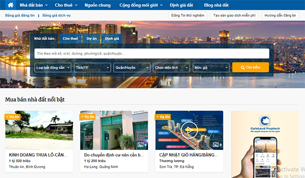 Các trang đăng tin bất động sản nhà đất miễn phí hiệu quả nhất